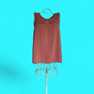 Only Smocked Burnt Orange Sleeveless Tank Top